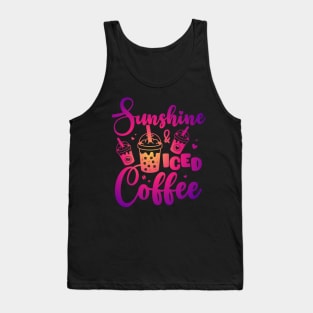 Sunshine and Iced Coffee Funny Summer Beach Sunshine Tank Top